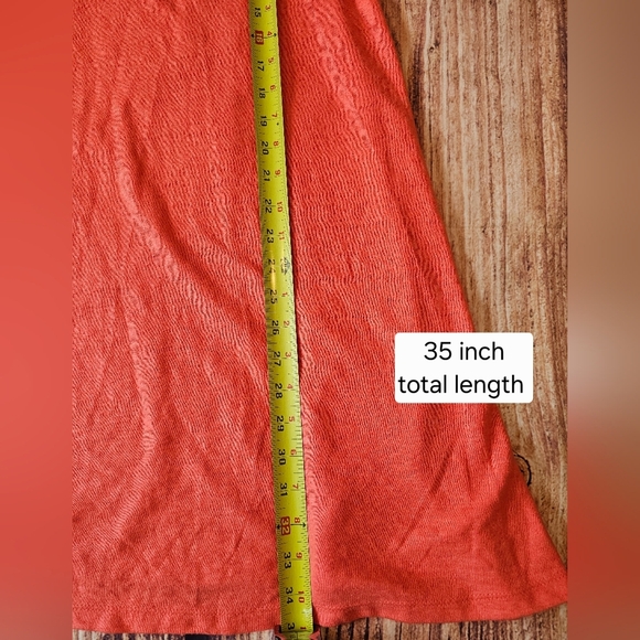 Old Navy Size Large Orange Linen Blend Scoop Neck Tee Shirt Dress Casual New Tag - Picture 8 of 9
